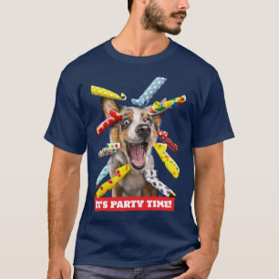 Gelukkig Hond Feest Toeters T-shirt