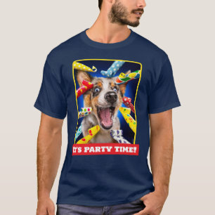 Gelukkig Hond Feest Toeters T-shirt