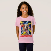 Gelukkig Hond Feest Toeters T-shirt (Voorkant volledig)