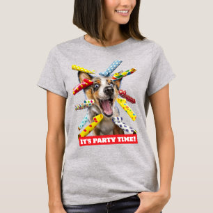 Gelukkig Hond Feest Toeters T-shirt
