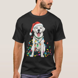 Gelukkig Hond Verward in Kerstlichten T-Shirt