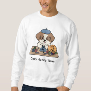 Gelukkig Honden Brei Cozy Hobby Tijd Grafiek Trui