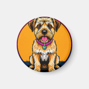 Gelukkig honden met een kleurrijke halsband magneet