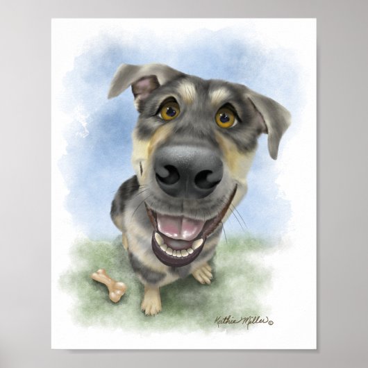 Gelukkig honden strip portret poster (Voorkant)