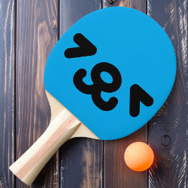 Gelukkig Hondengezicht Blauw Tafeltennisbatje