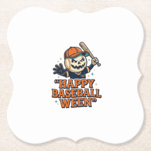 Gelukkig honkbal onkruid vintage Halloween honkbal Kartonnen Onderzetters