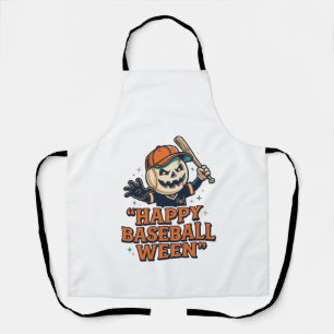 Gelukkig honkbal onkruid vintage Halloween-honkbal Schort
