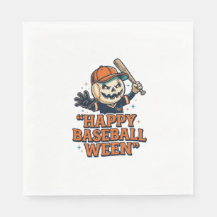 Gelukkig honkbal Ween vintage Halloween honkbal De Servet