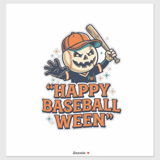 Gelukkig honkbal Ween vintage Halloween-honkbal De Sticker (Vel)