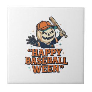 Gelukkig honkbal Ween vintage Halloween honkbal De Tegeltje