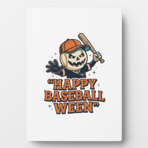 Gelukkig honkbal Ween vintage Halloween-honkbaldes Fotoplaat