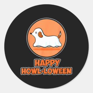 Gelukkig Howl-Loween voor hondenliefhebber - Honde Ronde Sticker