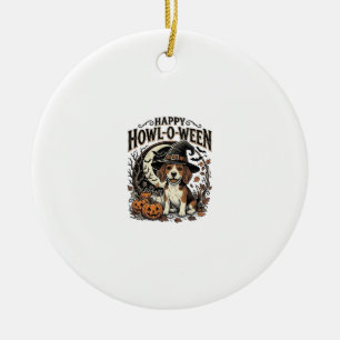 Gelukkig Howl-O-Ween Beagle Heksenhoed Halloween T Keramisch Ornament