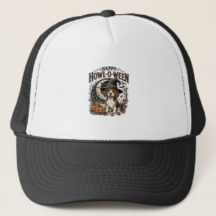 Gelukkig Howl-O-Ween Beagle Heksenhoed Halloween T Trucker Pet