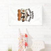 Gelukkig Howl-O-Ween Corgi Halloween Hond Vector O Spandoek (Insitu)