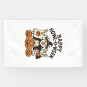 Gelukkig Howl-O-Ween Corgi Halloween Hond Vector O Spandoek (Horizontaal)