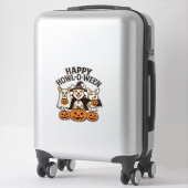 Gelukkig Howl-O-Ween Corgi Halloween Hond Vector O Sticker (Koffer)