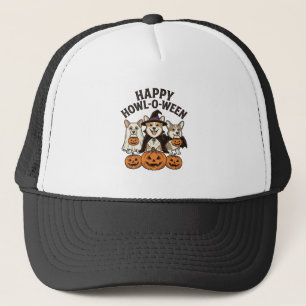 Gelukkig Howl-O-Ween Corgi Halloween Hond Vector O Trucker Pet