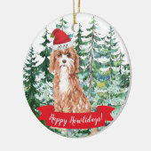 Gelukkig Howlidays Cavapoo Hond Kerst Ornament (Links)