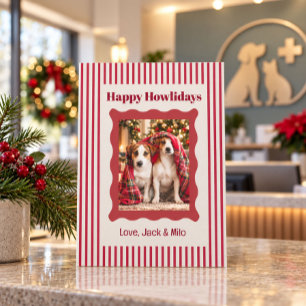 Gelukkig Howlidays-hondenfotokerstkaart voor diere Feestdagenkaart