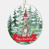 Gelukkig Howlidays Ierse Wolfshond Kerst Ornament (Links)