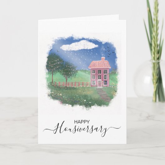 Gelukkig huis jubileum doorverwijzing kaart (Voorkant)