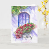 Gelukkig huis jubileum doorverwijzing kaart (Gele Bloem)