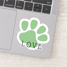 Gelukkig Huisdier Poot Liefde Groen Sticker