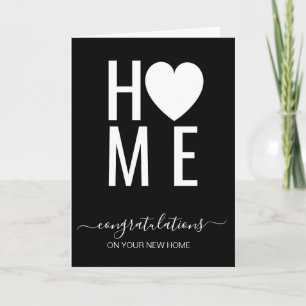 Gelukkig Huisjubileum Kaart, HOME Hart Typografie Kaart