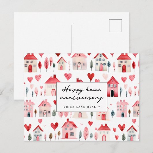 Gelukkig huisjubileum Mooie huis Huizen Makelaardi Briefkaart (Voorkant / Achterkant)