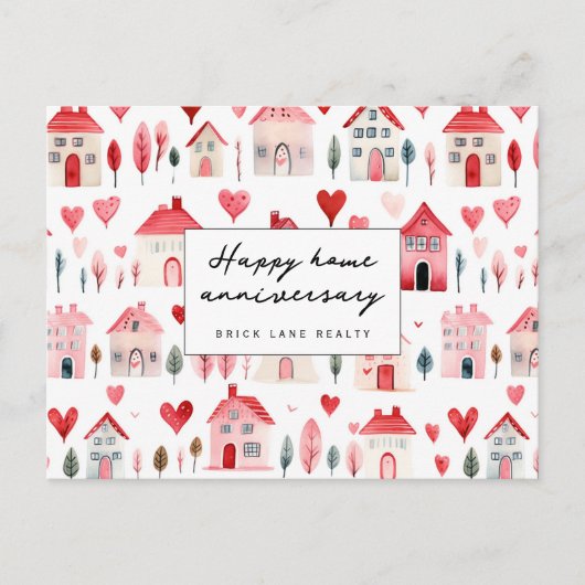 Gelukkig huisjubileum Mooie huis Huizen Makelaardi Briefkaart (Voorkant)