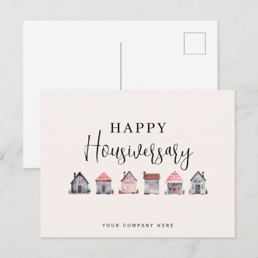 Gelukkig Huisjubileum Vastgoed Briefkaart (Voorkant / Achterkant)