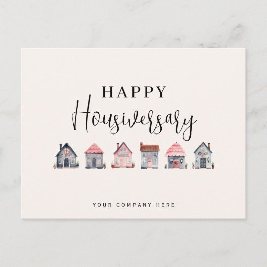Gelukkig Huisjubileum Vastgoed Briefkaart (Voorkant)