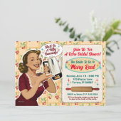 Gelukkig huisvrouw Vrijgezellenfeest uitnodigen /  Kaart (Staand voorkant)