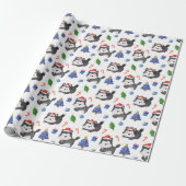 Gelukkig Husky Kerstpatroon Cadeaupapier (Uitgerold)