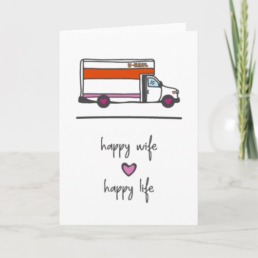 Gelukkig Huwelijk Gelukkig Leven U-Haul Jubileum H Kaart (Voorkant)