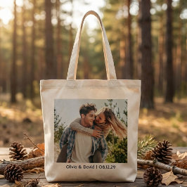 Gelukkig Huwelijk Koppel Foto Tote Bag