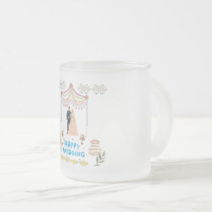 Gelukkig Huwelijk Matglazen Koffiemok – Romantisch Matglas Koffiemok