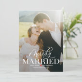 Gelukkig Huwelijk Pasgetrouwd Eerste Kerstkaart (Staand voorkant)