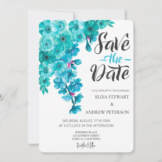 Gelukkig Huwelijk Romantisch Bloemstuk Bruiloft Kaart (Voorkant)