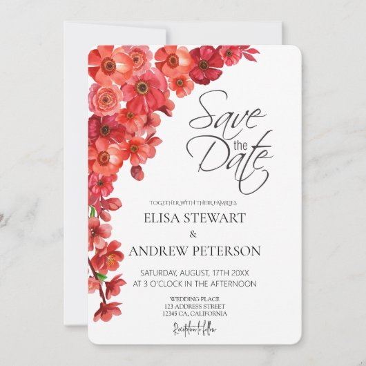 Gelukkig Huwelijk Romantisch Bloemstuk Bruiloft Kaart (Voorkant)