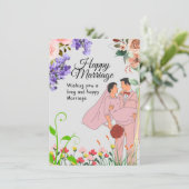 gelukkig Huwelijk Trouwkaart Kaart (Staand voorkant)