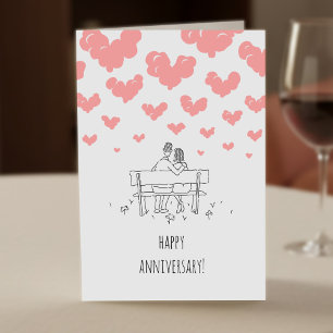 Gelukkig huwelijksjubileum getrouwd stel harten kaart