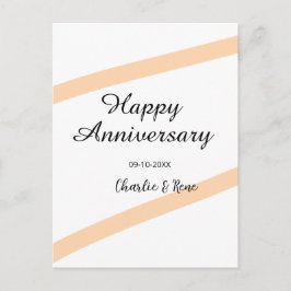 Gelukkig huwelijksjubileum oranje pastel lijnen na briefkaart