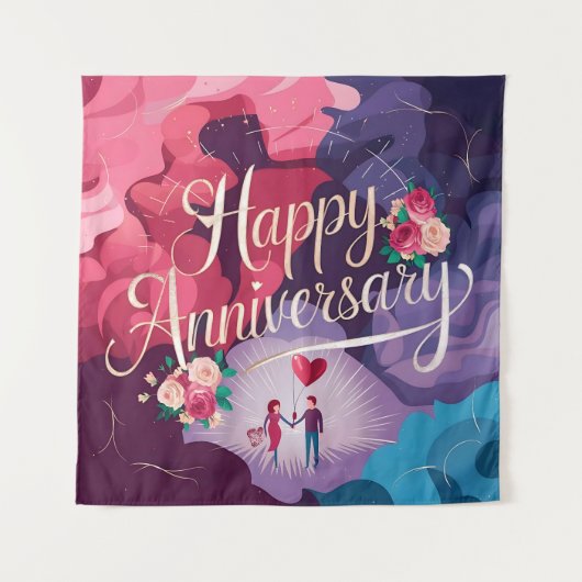 Gelukkig huwelijksjubileum wandkleed (Voorkant)