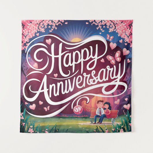 Gelukkig huwelijksjubileum wandkleed (Voorkant)