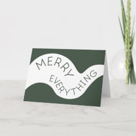 Gelukkig Iedereen Groen Gebogen Typografie Foto Feestdagen Kaart