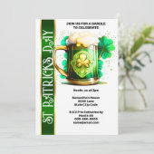 Gelukkig Iers bier shamrock klaver St. Patrick's D Kaart (Staand voorkant)