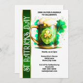 Gelukkig Iers bier shamrock klaver St. Patrick's D Kaart (Voorkant / Achterkant)
