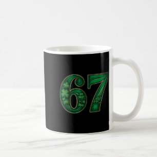 Gelukkig Iers grappig 67 zes zeven meme klavertje Koffiemok